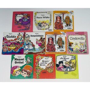 VTG 70s Lot 10 Tele-Story Childrens Books Wizard of Oz Snow White FLAWS No Tapes